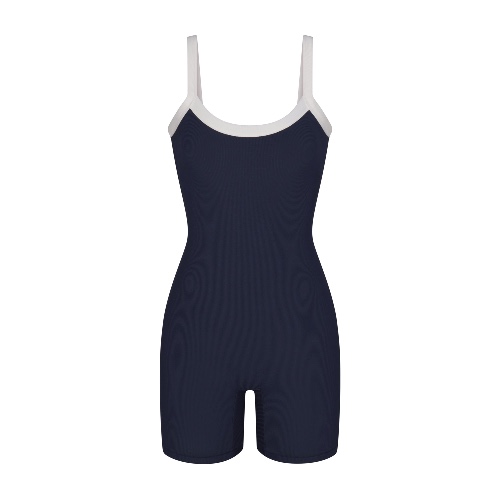 SOFT LOUNGE RINGER SCOOP ONESIE | NAVY