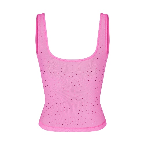 MESH RHINESTONE COVER UP TANK | TAFFY