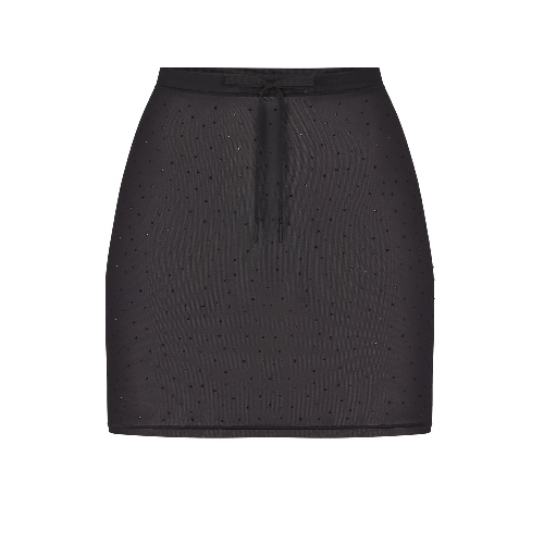 MESH RHINESTONE COVER UP MINI SKIRT | ONYX