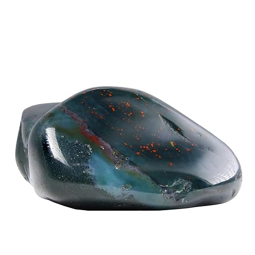 Blood Stone Healing Crystal Stones, 1.25-2.0" Large Reiki Healing Gemstones Natural Tumbled Polished Stones for Energy Witchcraft Therapy Meditation - Blood Stone