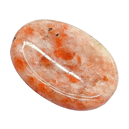 Sunstone Worry Stone Crystals and Healing Stones - Worry Stones for Stress Relief Gifts - Piedra Crystal Fidget for Meditation, Calming, Relaxation - Unique Stocking Stuffers and Birthday Gifts for Women, Men - Sunstone