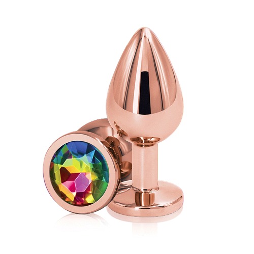 NS Novelties Rear Assets Rose Gold Medium Butt Plug - Rainbow | Default Title