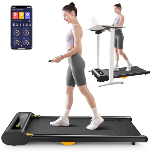 UREVO Under Desk Treadmill, Walking Pad for Home/Office, Portable Walking Treadmill 2.25HP, Walking Jogging Machine with 265 lbs Weight Capacity Remote Control LED Display