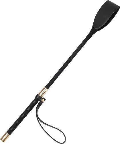Coolrunner Riding Crop for Horse, 18 Inch Horse Whip with PU Leather Equestrianism Horse Crop Double Slapper Horse Whip Black Crops for Horses - Black