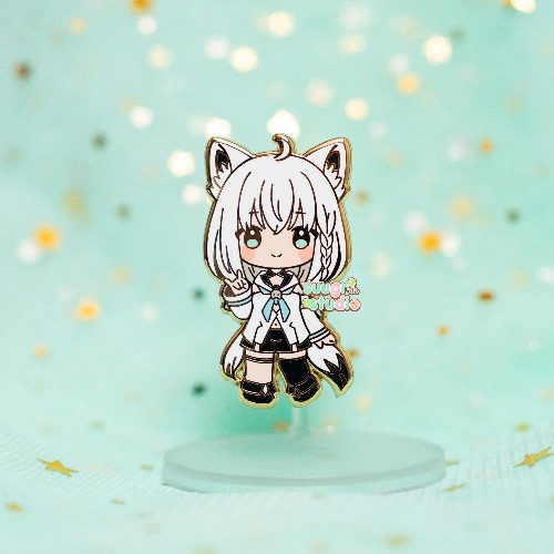 Holo Vtuber Fubuki Enamel Pin, Fan Merch - [B Grade] / Locking Clasps