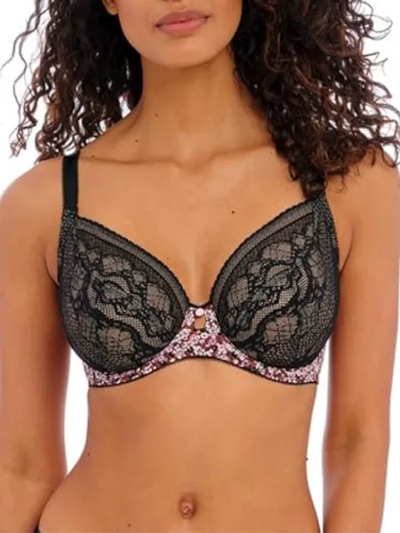 Freya Women's Infinity Fields Underwire Plunge Bra - 32G - Black
