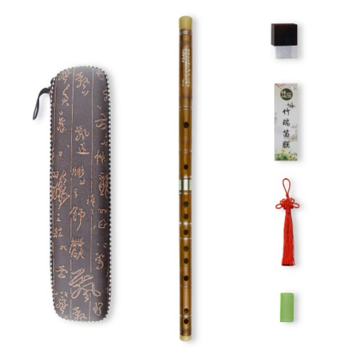 G Key Dizi Bitter Bamboo Flute for Beginners with Free Membrane & Glue & Protector Set Traditional Chinese Instrument（Key of G/Bitter Bamboo） - Key of G Bitter Bamboo