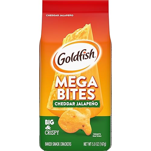 Goldfish Mega Bites, Cheddar Jalapeno Crackers, 5.9 Oz Bag