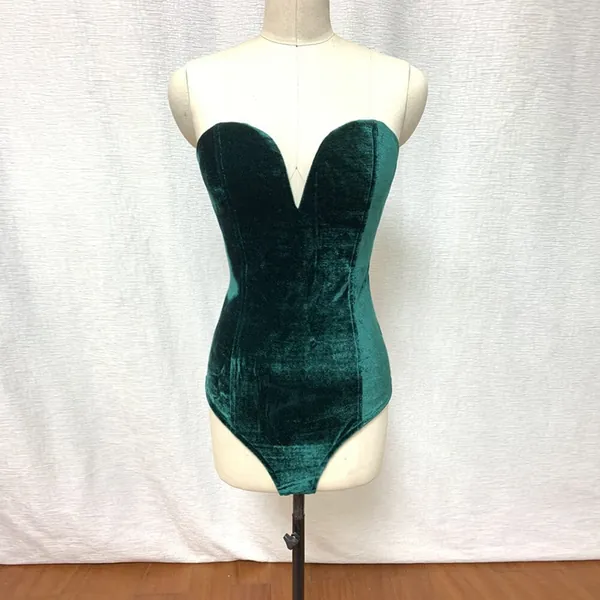 Emerald Green velvet corset