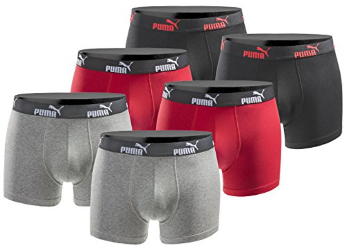 PUMA Boxershort 6er Pack Herren Basic Black Limited Edition - New Black red - Gr. L
