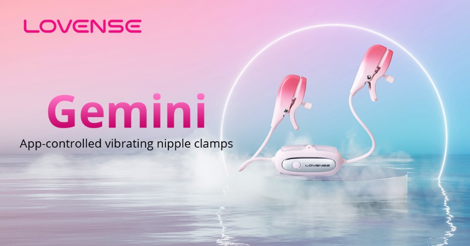 Lovense® Gemini: App-controlled vibrating nipple stimulators with clips!