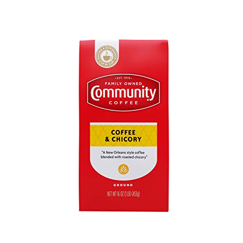 Community Coffee Coffee and Chicory Blend 16 Ounce, Medium Dark Roast Ground Coffee, 16 Ounce Bag (Pack of 1) - Coffee & Chicory - 16 Ounce (Pack of 1)