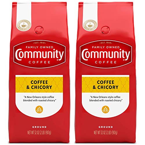 Community Coffee Coffee & Chicory Ground Coffee, Medium Roast, 32 Ounce (Pack of 2) - Coffee & Chicory - 32 Ounce (Pack of 2)