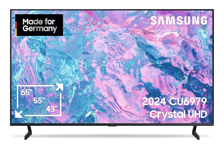 Samsung Crystal UHD 4K CU6979 Fernseher 65 Zoll, Samsung TV mit PurColor, 4K Upscaling, Crystal Prozessor 4K, Smart TV, GU65CU6979UXZG, Deutsches Modell [2024]
