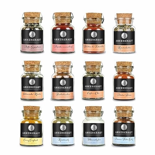 Ankerkraut Gewürze Set mit 12 Gewürzen: Best of Ankerkraut 1, leckere Zutaten für vielfältigen Geschmack in der Küche und am Grill, Fleisch und Gemüse im Handumdrehen zubereiten… - Best of AK 1