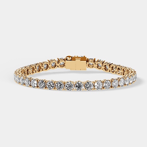 Spoil Me With Sparkles Diamond Tennis Bracelet : 3 ct round brilliant tennis bracelet. - Yellow Gold