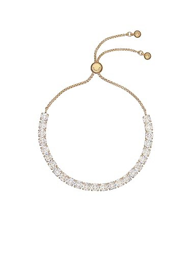 Ted Baker Melrah Icon Crystal Adjustable Tennis Bracelet For Women - Gold Tone/Crystal