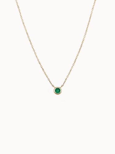 Fine Birthstone Necklace - Yellow Gold - JUL (Ruby)