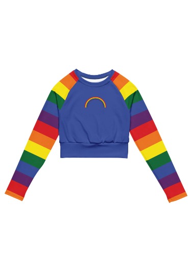 Gay Pride Long Sleeve Crop Top | 2XL