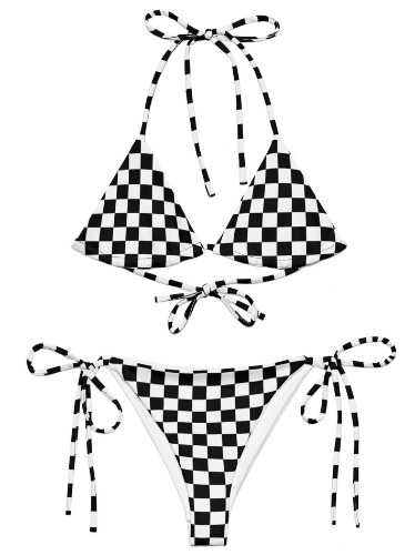 Checked String Bikini | 2XL