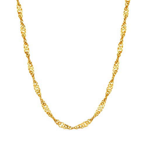 Daesar 18K Yellow Gold Necklace Chain for Women Chain Simple Necklace Chain Charms Gold Necklaces Dainty