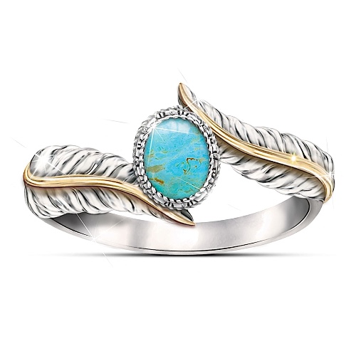 "Free Spirit" Turquoise Cabochon Sterling Silver Ring