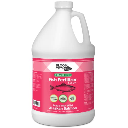 Organic Wild Fish Fertilizer and Plant Supplement, Great for Roots and Soil, Made from Sustainable Salmon, by Bloom City, Gallon (128 oz) - Gallon (128 oz)