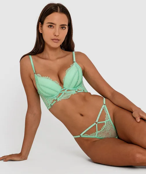 Vamp Seduce Double Push Up Bra - Mint Green