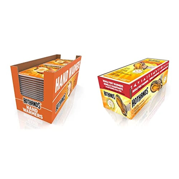 HotHands Hand Warmers - Long Lasting Safe Natural Odorless Air Activated Warmers - Up to 10 Hours of Heat - 40 Pair - Hand Warmers + Foot Warmers