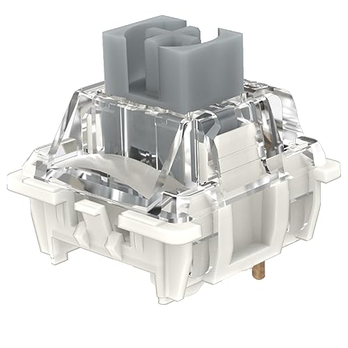 Gateron G Speed Silver Pro 3.0 Pre-lubed Switches 5pin Linear for MX Mechanical Type Key Gaming Keyboard Switches, SMD RGB Light Plate Mounted Switches (70 Pcs-5pin, Silver) - 70pcs-5pin - Silver