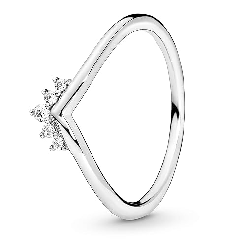 Pandora Tiara Wishbone sterling silver ring with clear cubic zirconia - 52