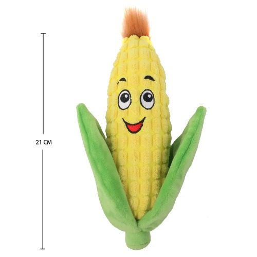 Interactive Squeaky Plush Dog Toys - Corn