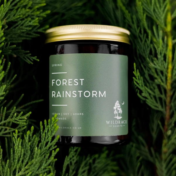 Forest Rainstorm candle, rain scented candle, sage green home décor, forest candle, thunderstorm candle, petrichor candle, green