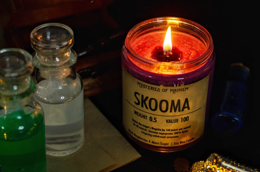 Skooma - Black Raspberry & Moon Sugar Scented, Skyrim Inspired, Gamer Gift
