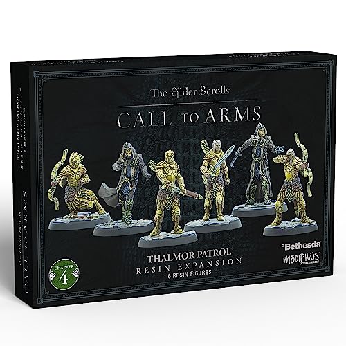 Modiphius: The Elder Scrolls: Call to Arms: Thalmor Patrol - 6 Figure Resin Expansion, Chapter 4, Unpainted, 32mm Miniatures with Scenic Bases, RPG