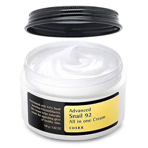 COSRX Snail Mucin 92% Moisturizer 3.52oz/ 100g, Daily Repair Face Gel Cream for Dry, Sensitive Skin, Not Tested on Animals, No Parabens, No Sulfates, No Phthalates, Korean Skincare - Snail 92 All in One Cream