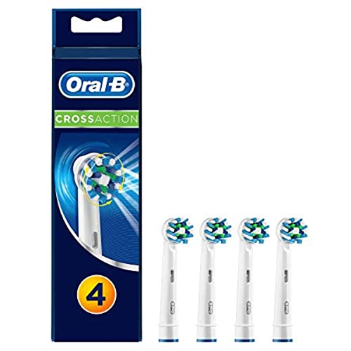Oral B Cross Action Electric Toothbrush Replacement Brush Heads Refill, 4Count - White - 4 Count (Pack of 1)