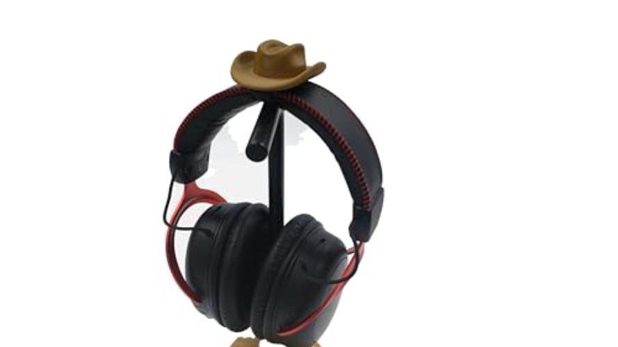 Cowboy hat Attachment for Headset, Gaming and Streaming Headset Accessories, cosplay, Streaming Prop, gaming streamer gift (S, Wood Brown) - S - Wood Brown