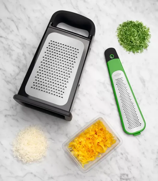 Etched Box Grater with Removable Zester