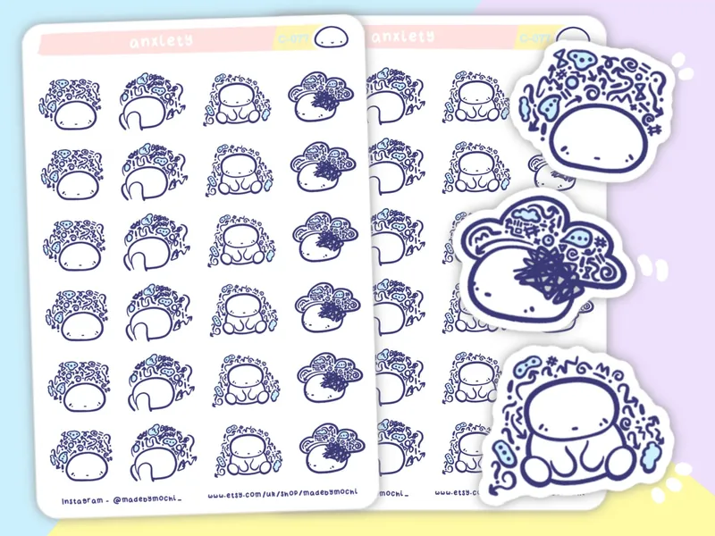 Anxiety planner stickers
