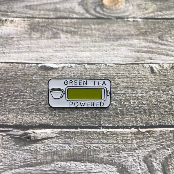 Green Tea Powered Enamel Pin