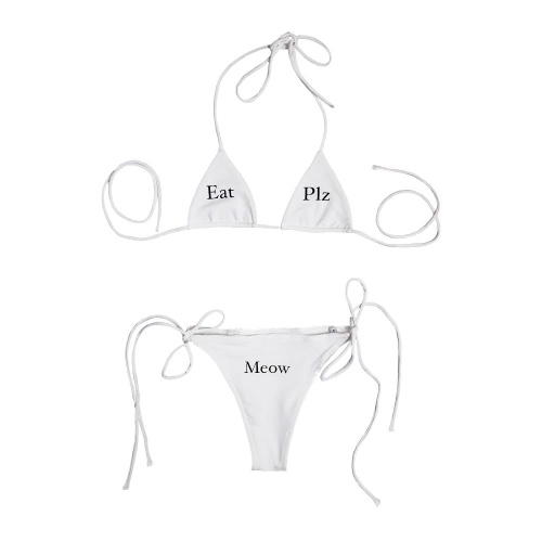 Eat Meow Plz Bikini Set - Small