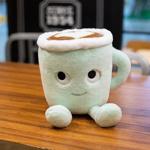 Cute Coffee Cup Matcha Latte Plushie Toy - Japanese Matcha / 20cm