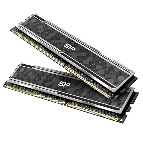 Silicon Power Value Gaming DDR4 RAM 32GB (2x16GB) 3200MHz (PC4 25600) 288-pin CL16 1.35V UDIMM Desktop Memory Module with Heatsink Grey SP032GXLZU320BDAJ7 - 32GB (16GBx2) - DDR4 3200 - Dual-Channel (Camouflage Grey)