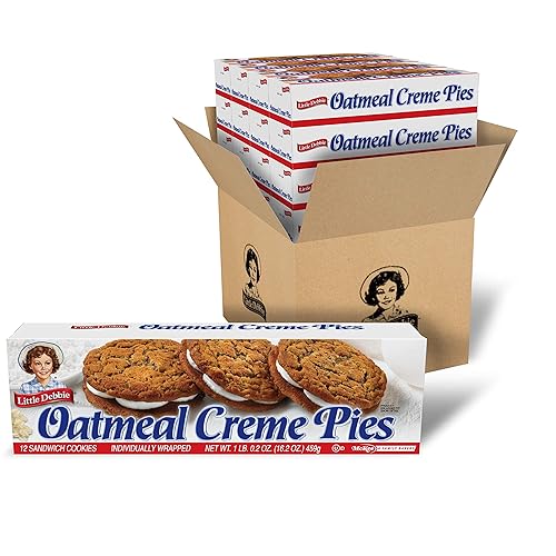 Little Debbie Oatmeal Creme Pies, 192 Soft Oatmeal Cookies with Creme (16 Boxes)