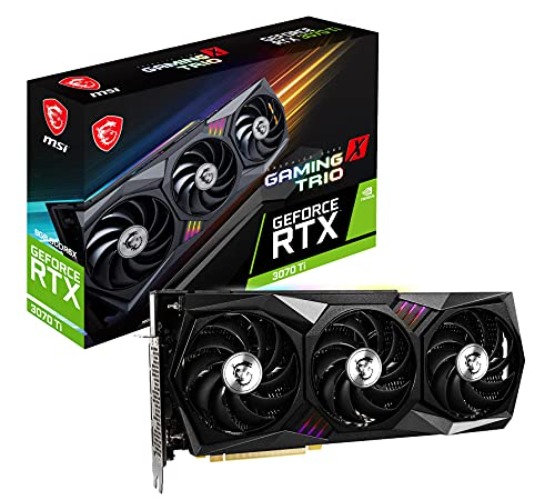 MSI Gaming GeForce RTX 3070 Ti 8GB GDRR6X 256-Bit HDMI/DP Nvlink Torx Fan 3 Ampere Architecture OC Graphics Card (RTX 3070 Ti Gaming X Trio 8G)