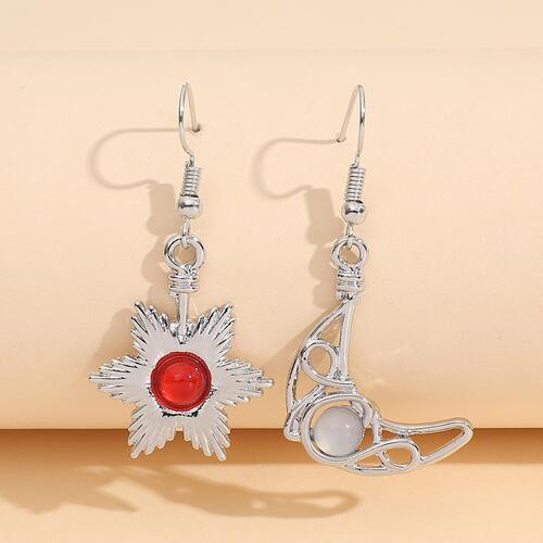 Beaded Alloy Earrings - Silver / One Size