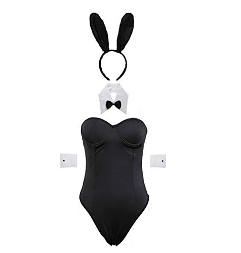 Sexy Body Costume Donna Lingerie Set Bunny Girl Kitty Cosplay - Nero 1 - S-M