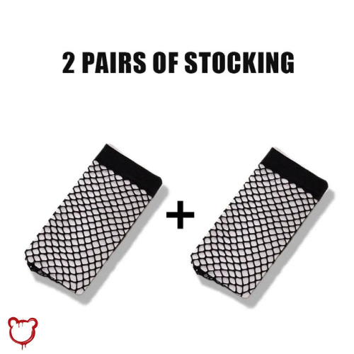 Sheer Fishnet Stockings - 2 pairs of black / One Size
