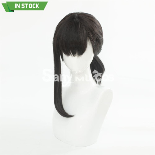 【In Stock】Anime Chainsaw Man Kobeni Higashiyama Dark Black Medium Ponytail Cosplay Wig